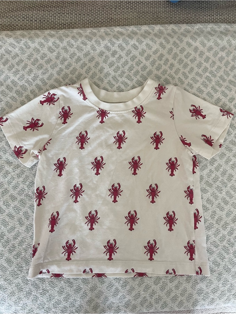 Pink Chicken White Tee with Lobster Print